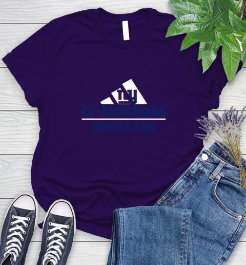 NFL A Badass New York Giants Fan Adidas Football Sports Women's T-Shirt 4