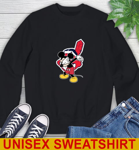 Cleveland Indians MLB Baseball Dabbing Mickey Disney Sports Sweatshirt 2