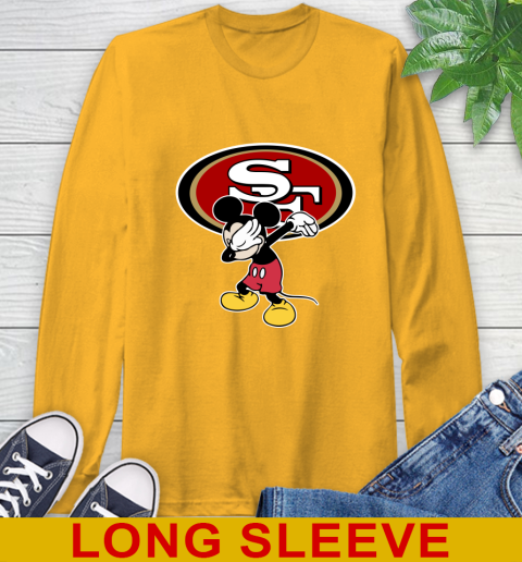 San Francisco 49ers NFL Football Dabbing Mickey Disney Sports Long Sleeve T-Shirt 3