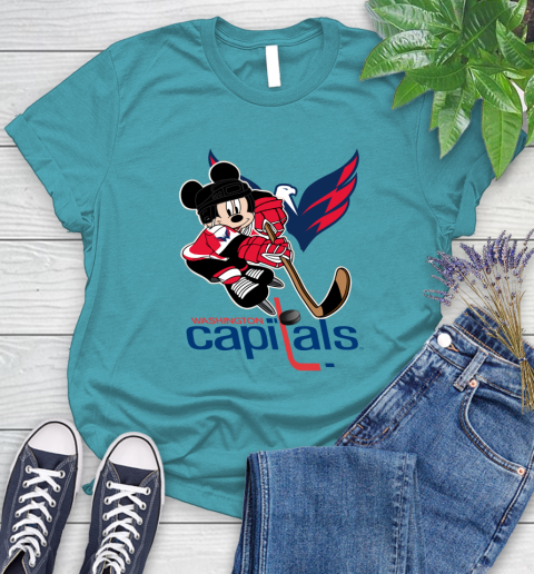 NHL Washington Capitals Mickey Mouse Disney Hockey T Shirt Women's T-Shirt 12