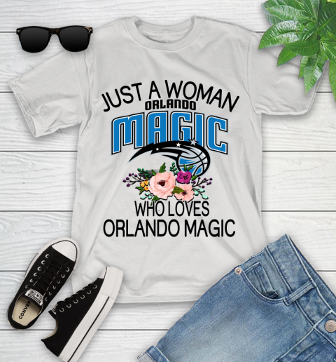 NBA Just A Woman Who Loves Orlando Magic Basketball Sports Youth T-Shirt