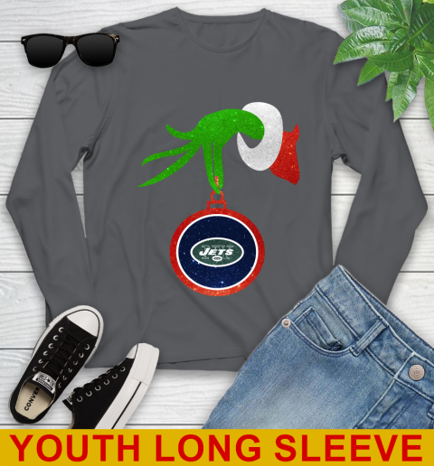 New York Jets Grinch Merry Christmas NFL Football Youth Long Sleeve 9