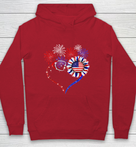 Patriotic Nurse 4th Of July American Flag Independence Day Youth Hoodie 7
