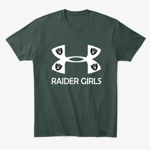9otb raider girl under armour classic t shirt 2 front forest green
