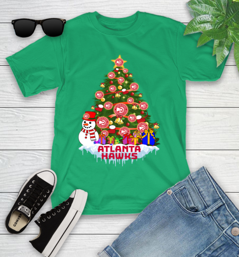 Atlanta Hawks Merry Christmas NBA Basketball Sports Youth T-Shirt 6