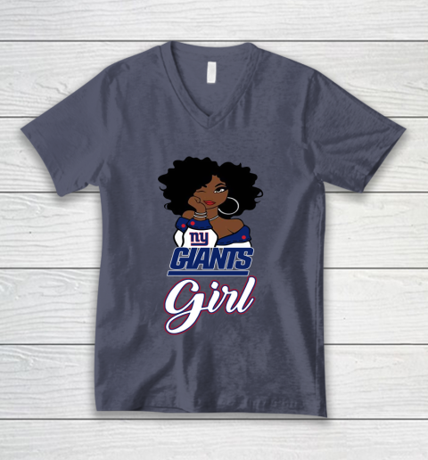 New York Giants Girl NFL V-Neck T-Shirt 8