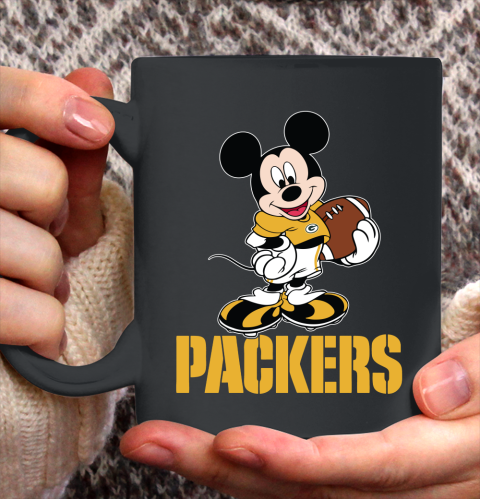 NFL Football Green Bay Packers Cheerful Mickey Mouse Shirt Ceramic Mug 15oz