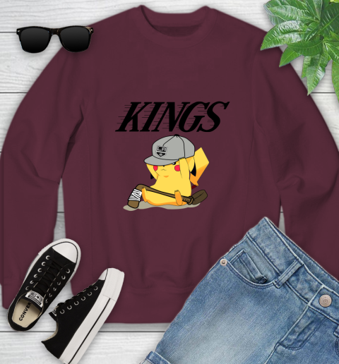 NHL Pikachu Hockey Sports Los Angeles Kings Youth Sweatshirt 5