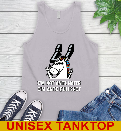 San Antonio Spurs NBA Basketball Unicorn I'm Not Anti Hater I'm Anti Bullshit Tank Top 4