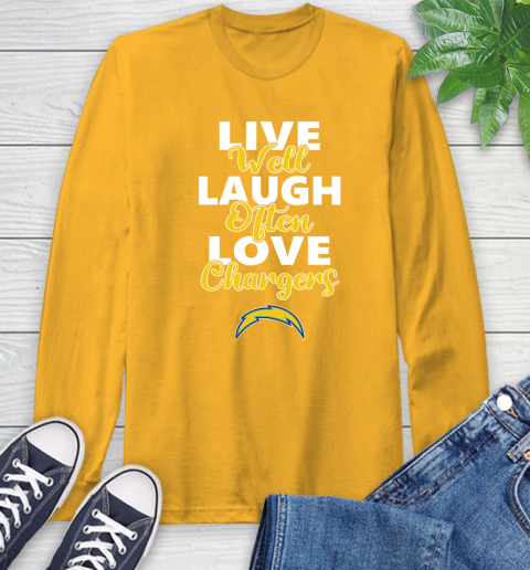 NFL Football Los Angeles Chargers Live Well Laugh Often Love Shirt Long Sleeve T-Shirt 2