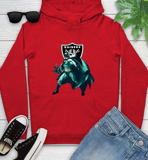 NFL Batman Football Sports Oakland Raiders Youth Hoodie 11