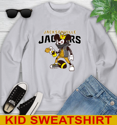 Jacksonville Jaguars NFL Football Mickey Peace Sign Sports Youth Sweatshirt 4