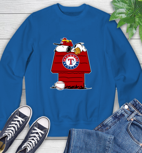MLB Texas Rangers Snoopy Woodstock The Peanuts Movie Baseball T Shirt Sweatshirt 8