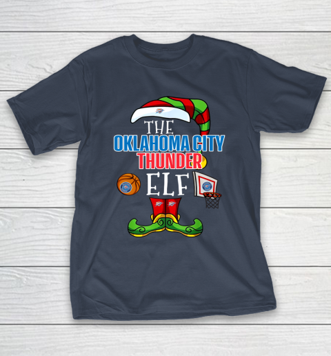 Oklahoma City Thunder Christmas ELF Funny NBA T-Shirt 3