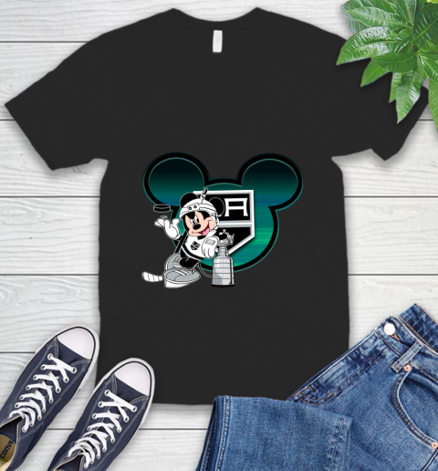 NHL Los Angeles Kings Stanley Cup Mickey Mouse Disney Hockey T Shirt V-Neck T-Shirt 2