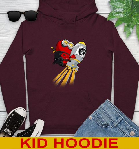 NFL Football Oakland Raiders Deadpool Minion Marvel Shirt Youth Hoodie 7