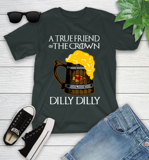 NFL Kansas City Chiefs A True Friend Of The Crown Game Of Thrones Beer Dilly Dilly Football Shirt Youth T-Shirt 6