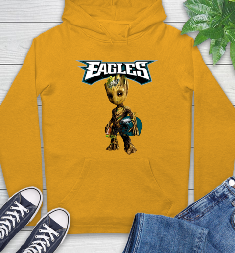 Philadelphia Eagles NFL Football Groot Marvel Guardians Of The Galaxy Hoodie 3