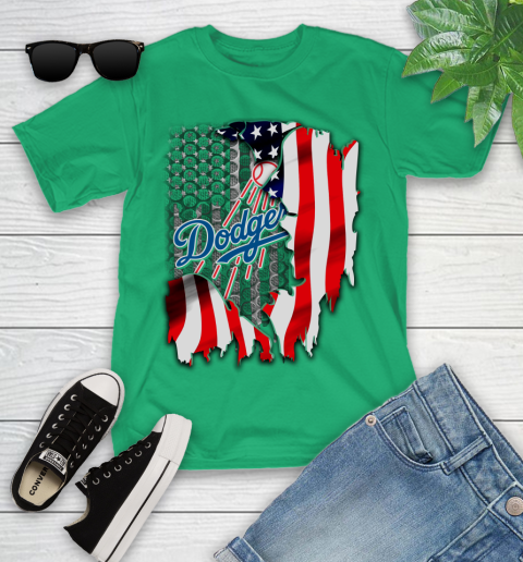 Los Angeles Dodgers MLB Baseball American Flag Youth T-Shirt 8