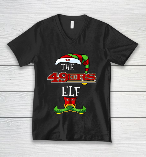 San Francisco 49ers Christmas ELF Funny NFL V-Neck T-Shirt