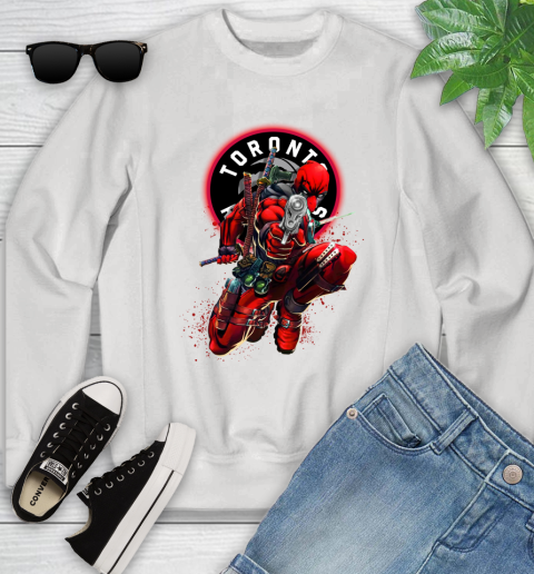 NBA Deadpool Marvel Comics Sports Basketball Toronto Raptors Youth Sweatshirt