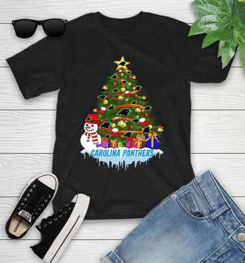 Carolina Panthers Merry Christmas NFL Football Sports Youth T-Shirt 2
