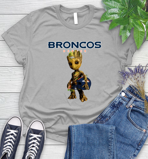 Denver Broncos NFL Football Groot Marvel Guardians Of The Galaxy Women's T-Shirt 5