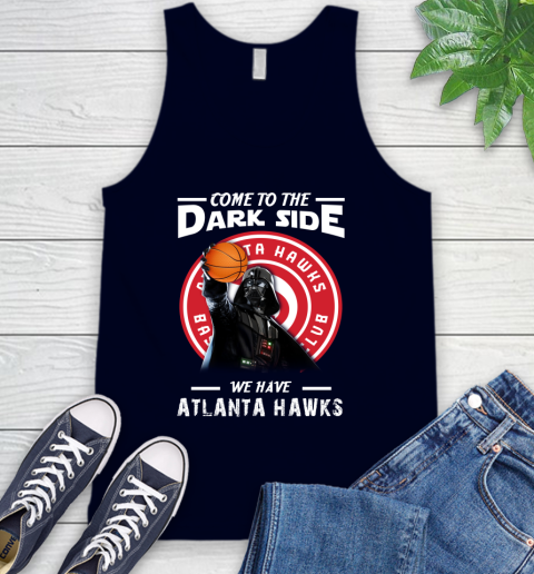 NBA Come To The Dark Side We Have Atlanta Hawks Star Wars Darth Vader Basketball Tank Top 2
