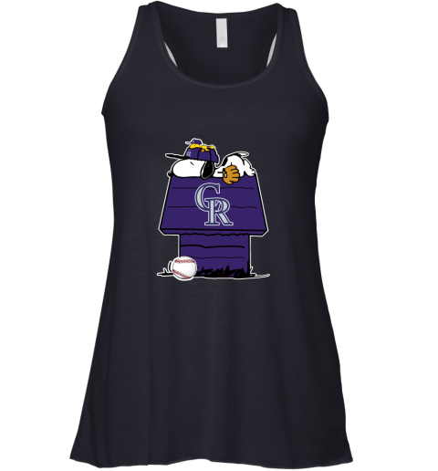 Colorado Rockies Snoopy And Woodstock Resting Together MLB Racerback Tank