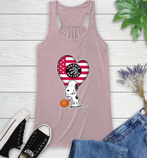 Toronto Raptors NBA Basketball The Peanuts Movie Adorable Snoopy Racerback Tank 11