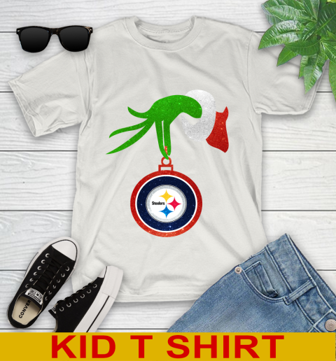 Pittsburgh Steelers Grinch Merry Christmas NFL Football Youth T-Shirt 12