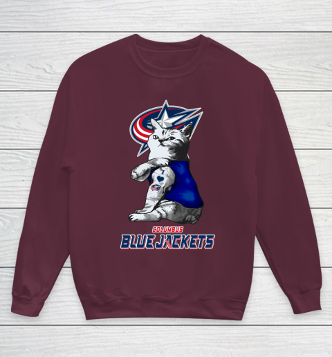 NHL My Cat Loves Columbus Blue Jackets Hockey Youth Sweatshirt 4