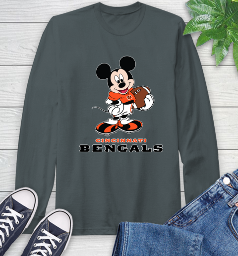 NFL Football Cincinnati Bengals Cheerful Mickey Mouse Shirt Long Sleeve T-Shirt 7