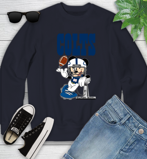 NFL Indianapolis Colts Mickey Mouse Disney Super Bowl Football T Shirt Youth Sweatshirt 3