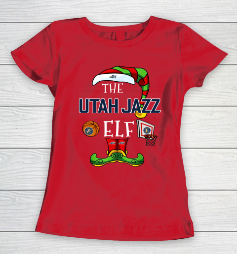 Utah Jazz Christmas ELF Funny NBA Women's T-Shirt 9