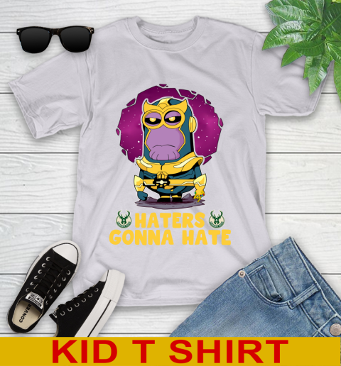NBA Basketball Milwaukee Bucks Haters Gonna Hate Thanos Minion Marvel Shirt Youth T-Shirt 5