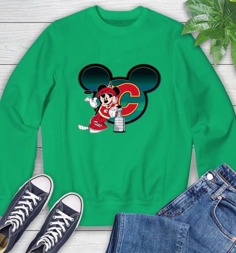 NHL Calgary Flames Stanley Cup Mickey Mouse Disney Hockey T Shirt Sweatshirt 6