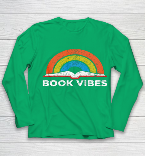 Reading Rainbow t shirt Vintage Retro Book Vibes Rainbow Gift for Reading Lovers Youth Long Sleeve 4