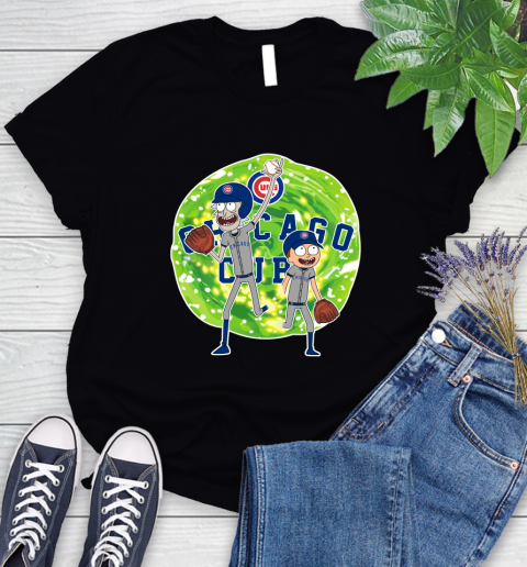 MLB Chicago Cubs Rick And Morty Baseball Sports Women's T-Shirt 2