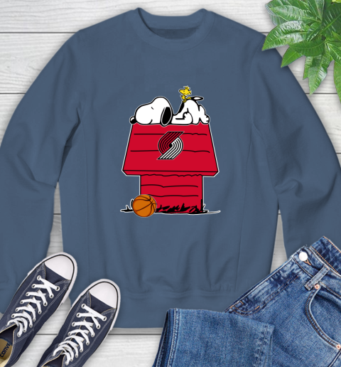 Portland Trail Blazers NBA Basketball Snoopy Woodstock The Peanuts Movie Sweatshirt 7