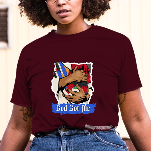Air Jordan 1 Fearless Blue The Great Matching Sneaker Shirt God Got Me Mixed Color Sneaker Shirt