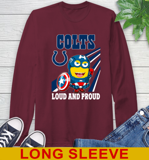 NFL Football Indianapolis Colts Captain America Marvel Avengers Minion Shirt Long Sleeve T-Shirt 8 NFL Football Indianapolis Colts Captain America Marvel Avengers Minion Shirt Long Sleeve T-Shirt - Image 8