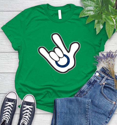 Indianapolis Colts NFL Football Mickey Rock Hand Disney Women's T-Shirt 6