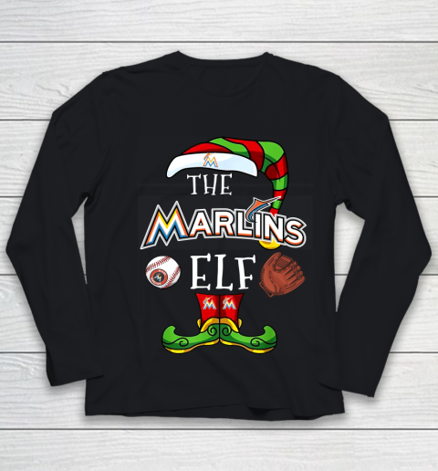 Miami Marlins Christmas ELF Funny MLB Youth Long Sleeve