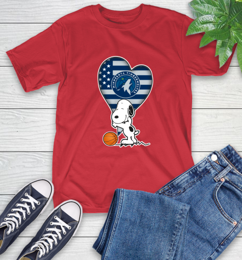 Minnesota Timberwolves NBA Basketball The Peanuts Movie Adorable Snoopy T-Shirt 10