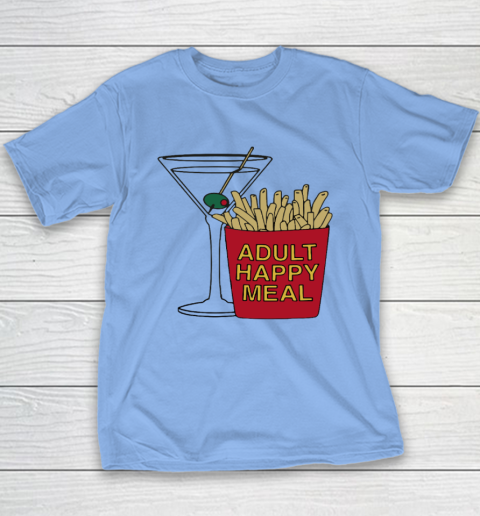 Adult Happy Meal Martini And Fries Youth T-Shirt 8