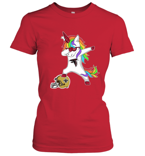 Football Dabbing Unicorn Steps On Helmet Atlanta Falcons Women's T-Shirt 