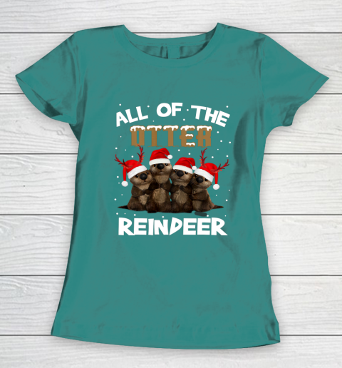 All Of Otter Reindeer Christmas Pajamas Tshirt Xmas Women's T-Shirt 10