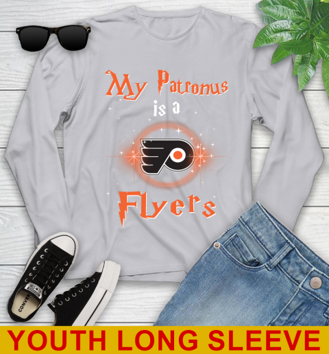 NHL Hockey Harry Potter My Patronus Is A Philadelphia Flyers Youth Long Sleeve 5