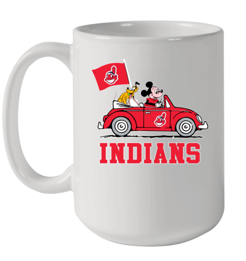 MLB Baseball Cleveland Indians Pluto Mickey Driving Disney Shirt Ceramic Mug 15oz